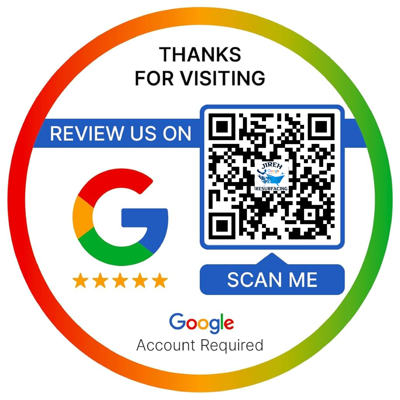 Scan to review Jireh Resurfacing LLC on Google